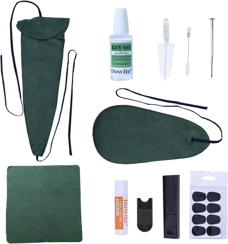 Dowite Saxophone Cleaning Care Kit: Mouthpiece&Dust Brush, Cleaning Cloth,Swabs,Necking Swab,Finger Rest,Cork Grease, Key Oil,Mouthpiece Pad – Sax Cleaning Kit for Professional players, Students - Image 1